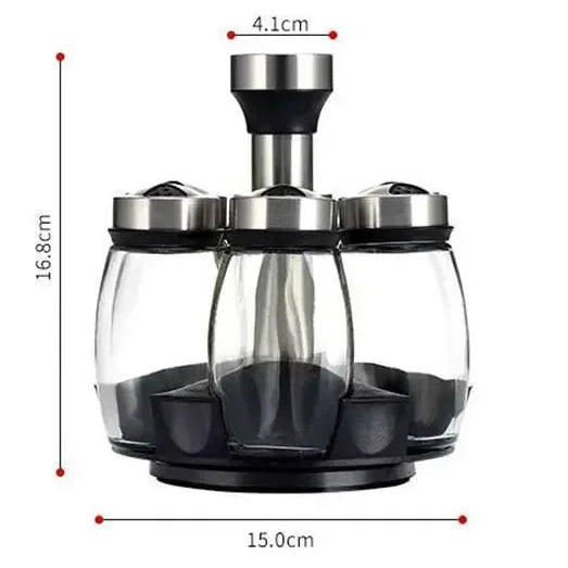 Glass Spice Rack Organizer Set